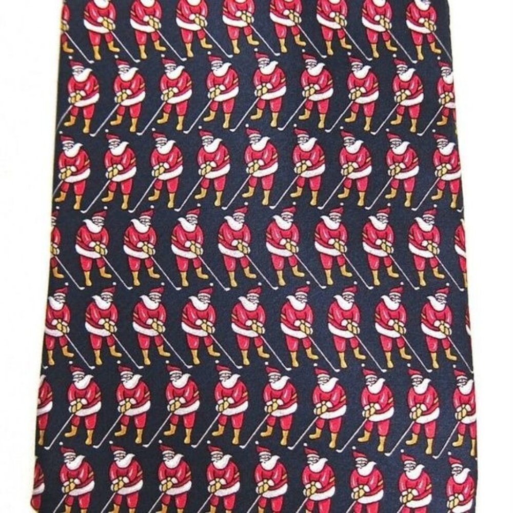 Hallmark‎ Christmas Tie Mens Santa Golfing Silk Holiday Party